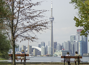 Toronto city skyline as seen from the Toronto Islands