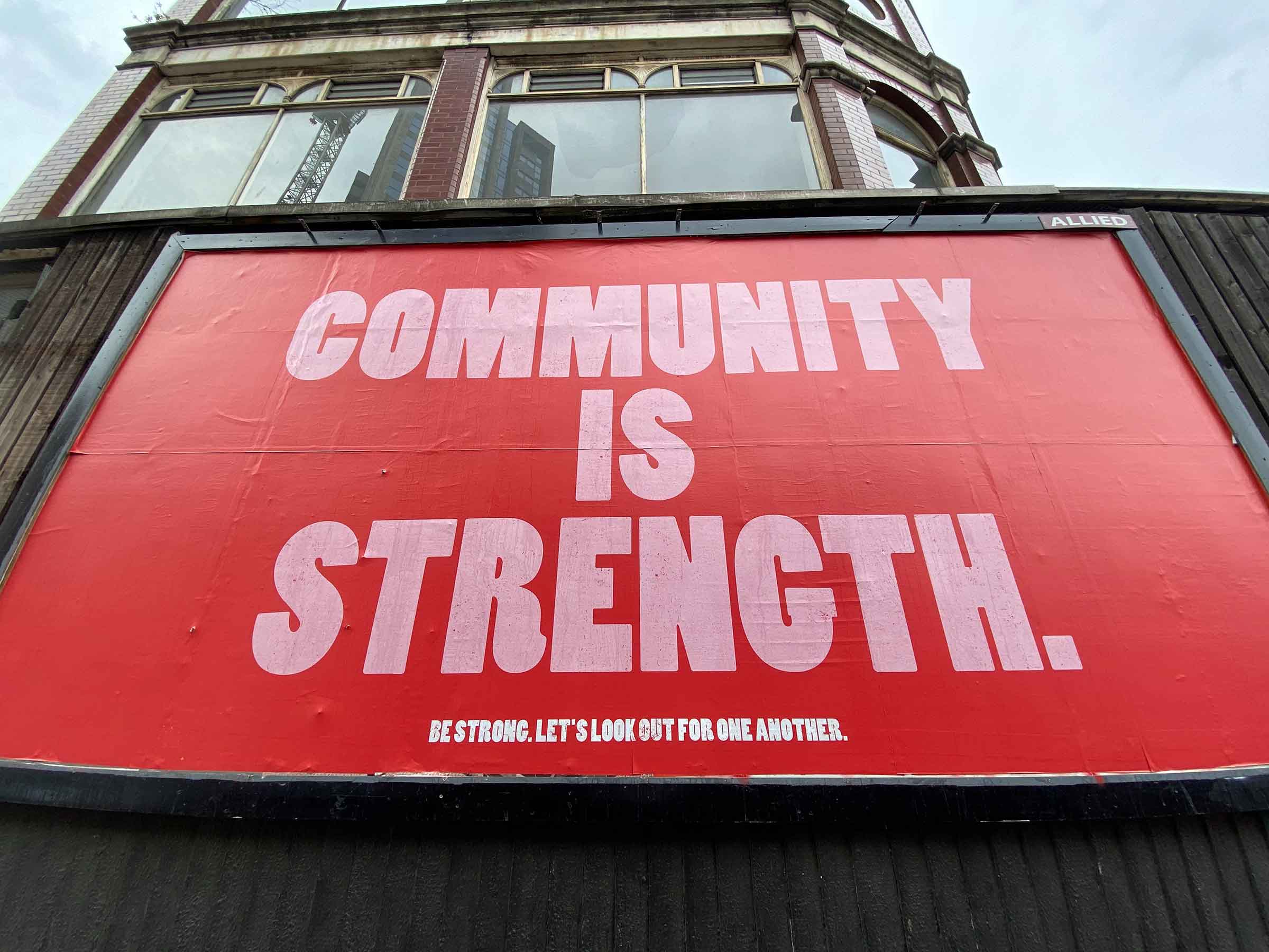Community is Strength billboard