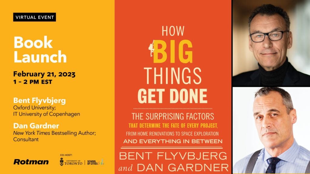 Event banner for How Big Things Get Done book launch