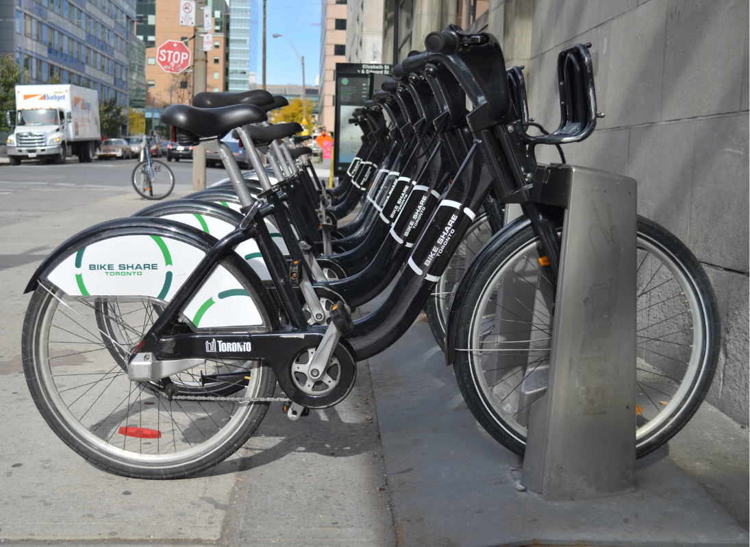 Toronto Bike Share Bikes in a docking station