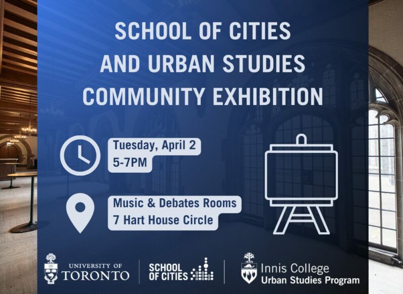 Urban studies community exhibition event with event info