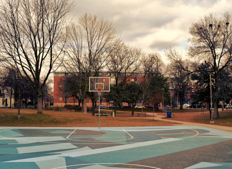 Photo of a basketball court in Stanley Park, Toronto