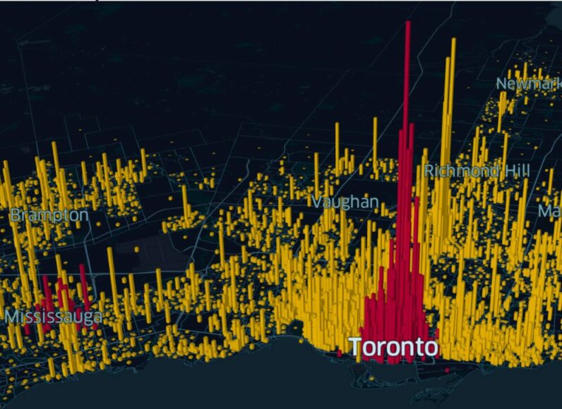A map of mobile data in the Greater Toronto Area.