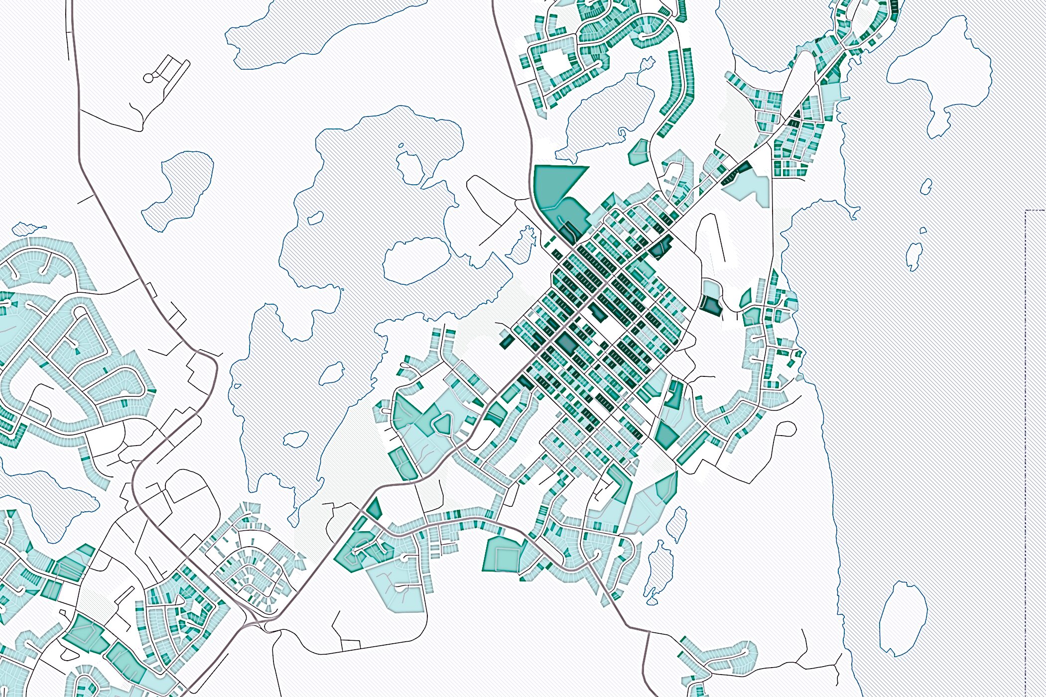 Abstract map of Yellowknife