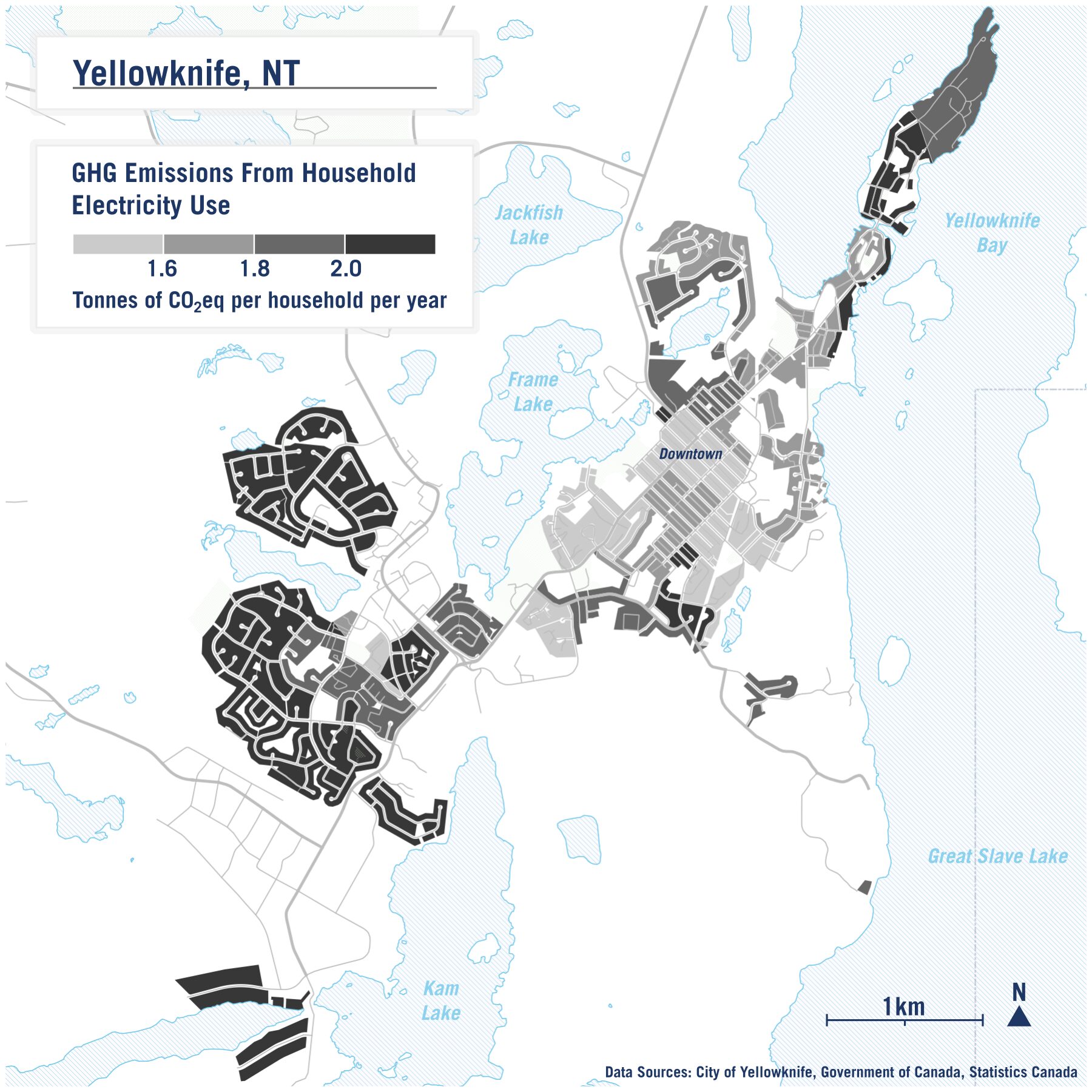 Map of GHG Emissions from household electricity use