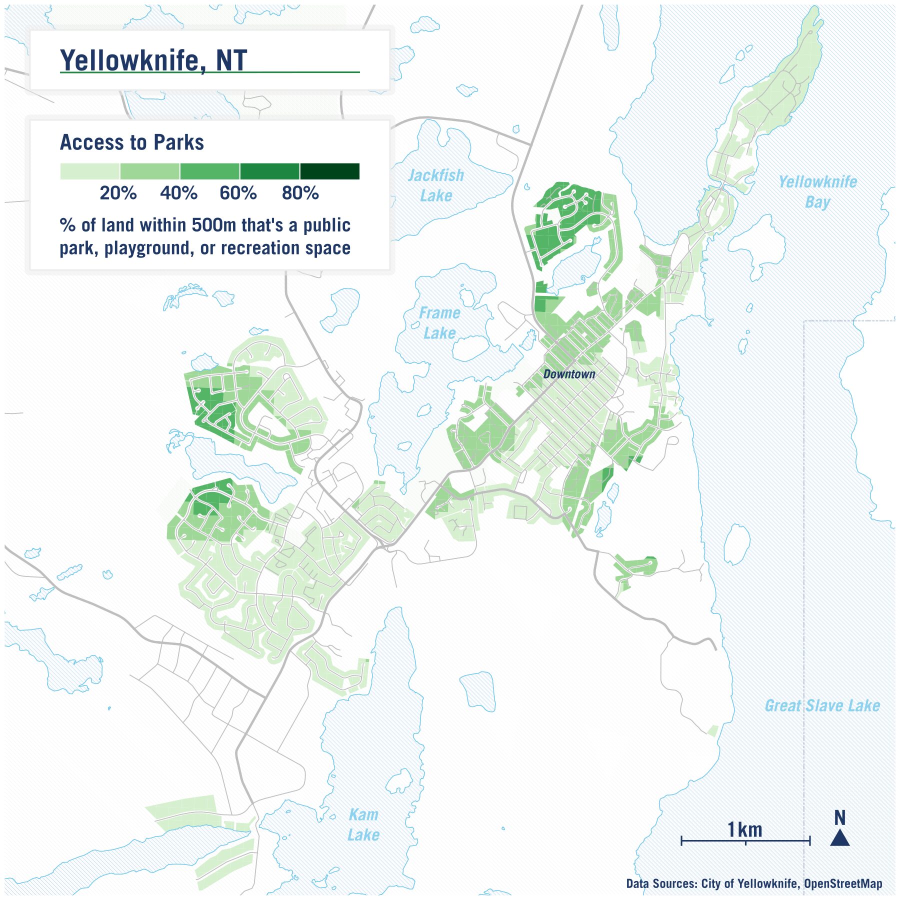 Map of access to parks