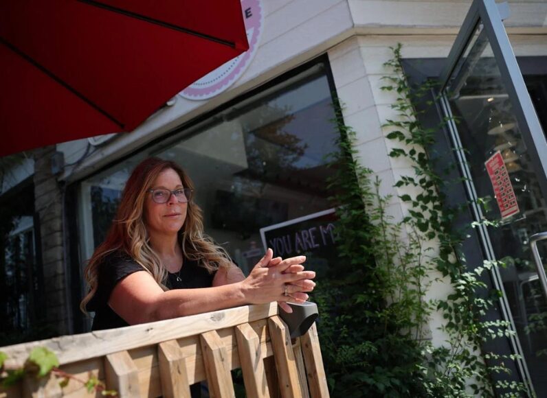 Sweetie Pie cafe founder Tina Cesario at their Harbord location on their final day of operations. After their building sold, the business that has been there for four years says their rent more than doubled.