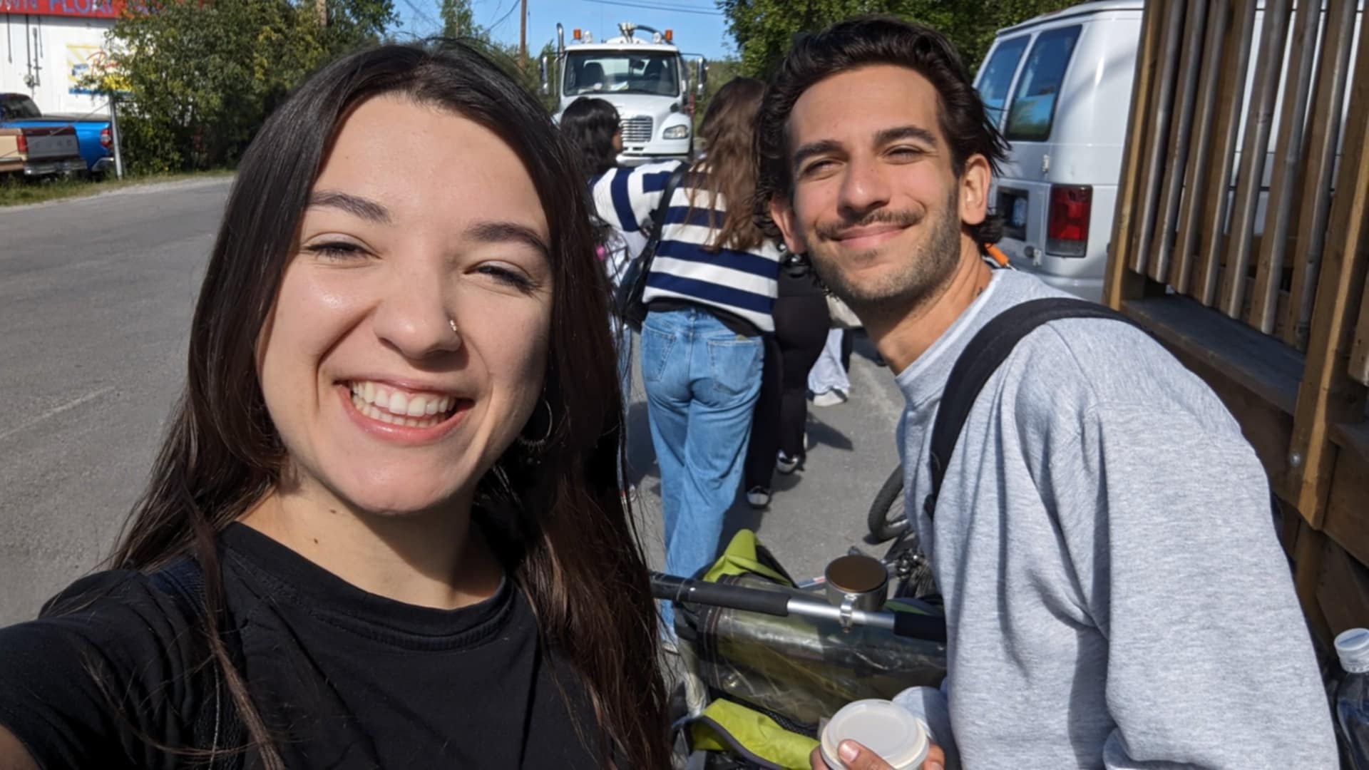 Self-taken photo of students Amelie and Ryan