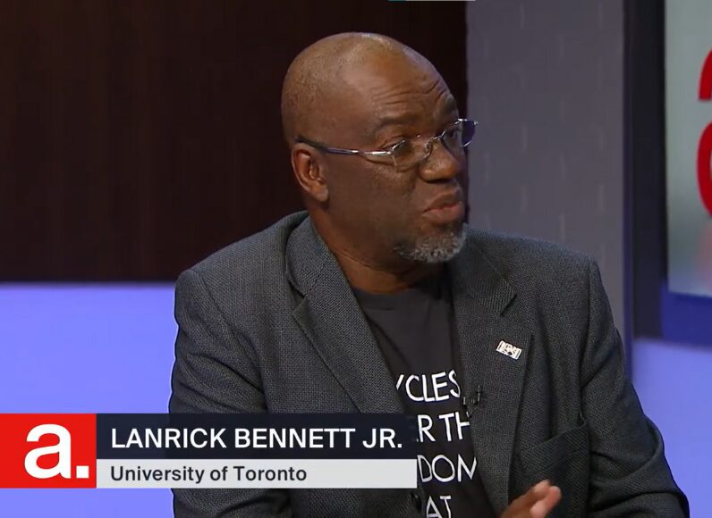 Lanrick Bennett Jr speaking on TV