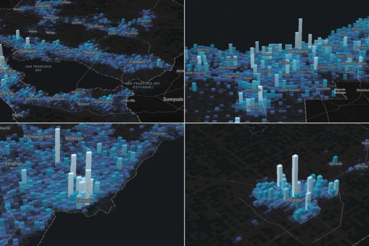 Various maps of population density