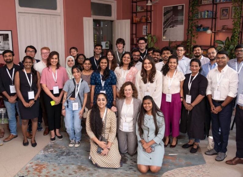 group photo of students and professors in india