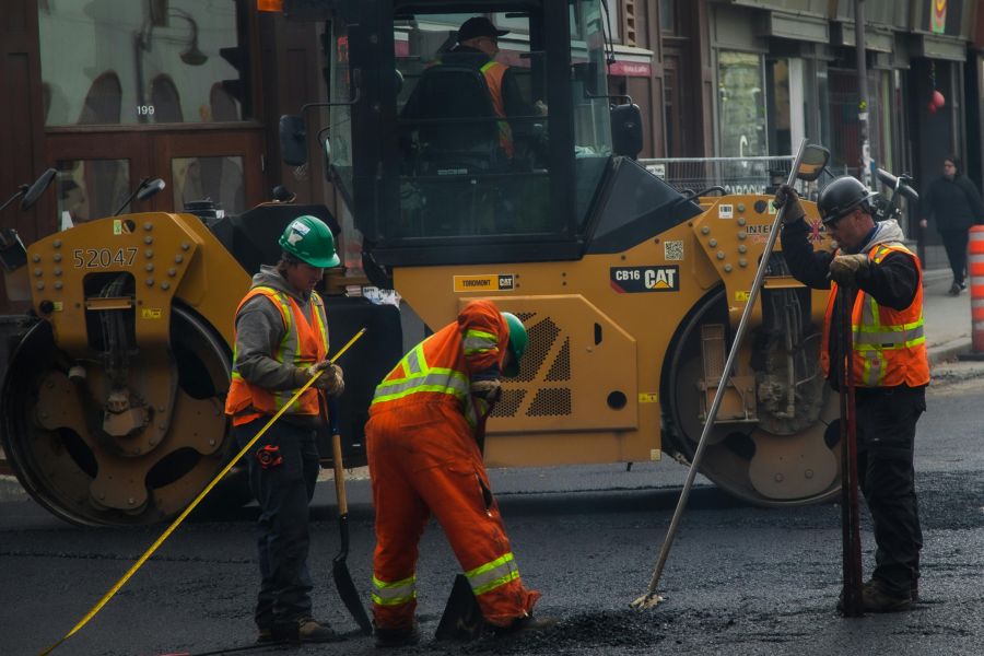 constructions workers working on roads